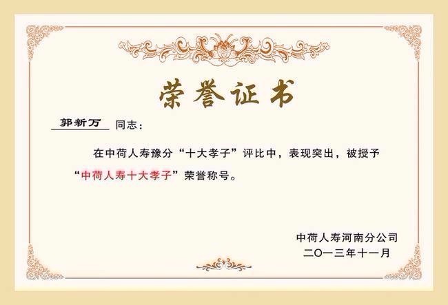 榮譽資質標題二